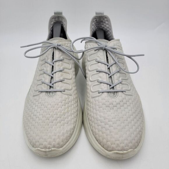 Ecco Therap Mens 12-12.5 Gray White Shoes Sneakers Athletic Walking Lace Up - Picture 6 of 14